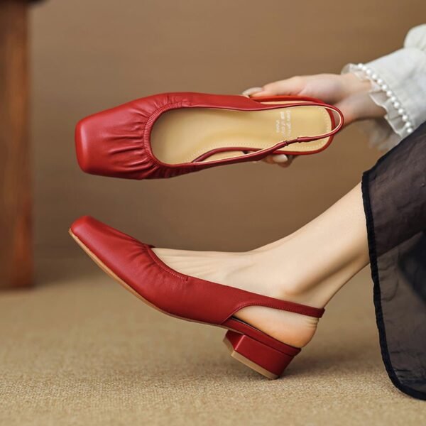 CHIKO Jermel Square Toe Block Heels Slingback Shoes