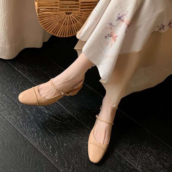 CHIKO Kadijah Round Toe Block Heels Slingback Shoes - Image 2