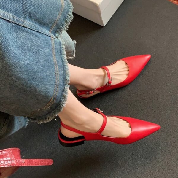 CHIKO Jarita Pointy Toe Block Heels Slingback Shoes