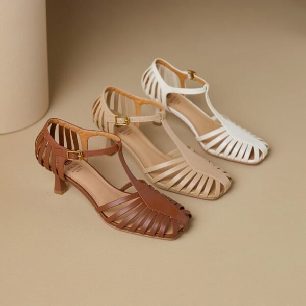 CHIKO Jamahl Square Toe Stiletto T-Strap Shoes - Image 2