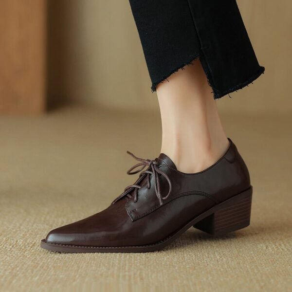 CHIKO Kadeejah Pointy Toe Block Heels Oxfords Shoes - Image 2