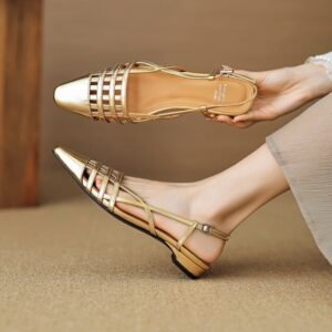 CHIKO Jenae Pointy Toe Block Heels Slingback Shoes