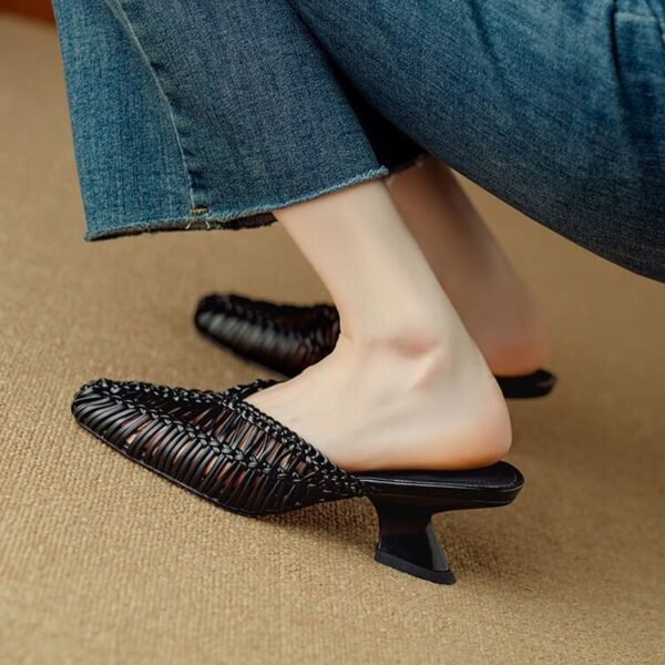 CHIKO Ulima Square Toe Curve Heels Clogs/Mules Shoes - Image 2