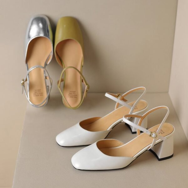 CHIKO Zahra Square Toe Block Heels Slingback Shoes