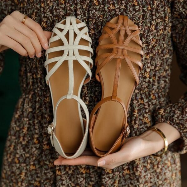 CHIKO Minore Round Toe Block Heels T-Strap Shoes