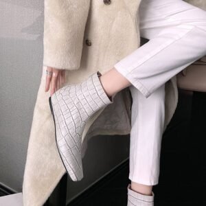 CHIKO Lakkari Square Toe Wedge Ankle Boots