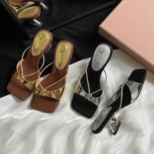 CHIKO Kaiya Open Toe Kitten Heels Slides Sandals