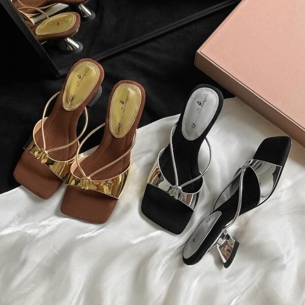 CHIKO Kaiya Open Toe Kitten Heels Slides Sandals