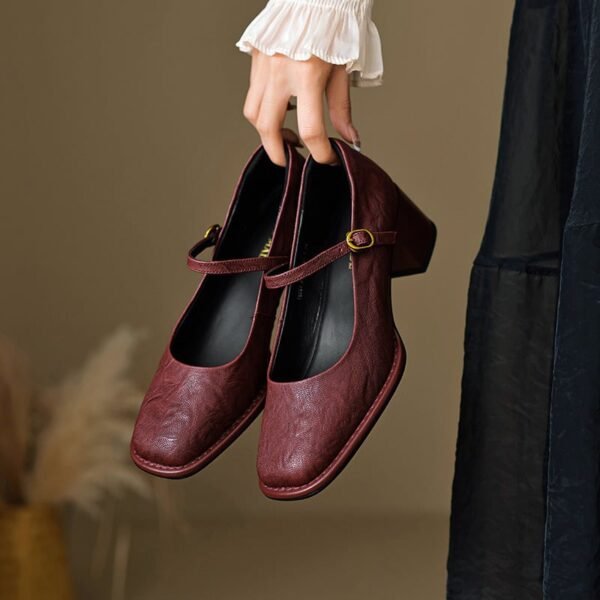 CHIKO Loila Square Toe Block Heels Mary Jane Shoes