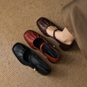 CHIKO Kamballa Round Toe Block Heels Mary Jane Shoes