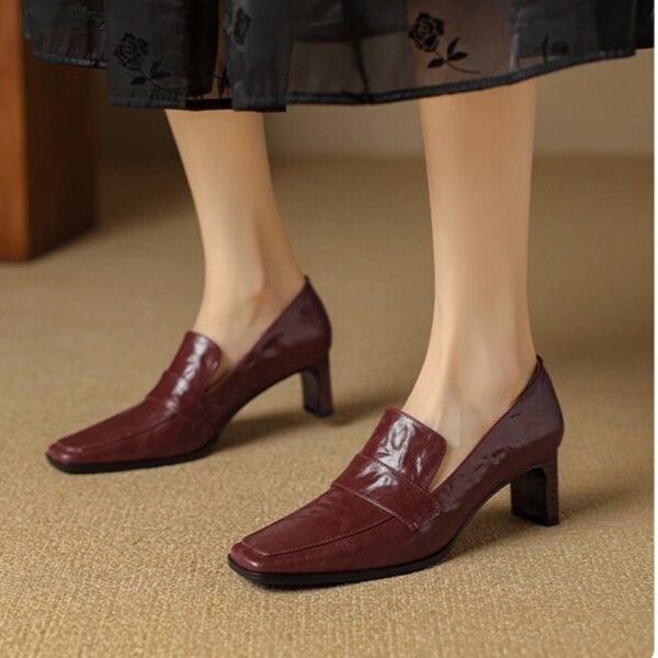 CHIKO Betine Square Toe Chunky Heels Loafers Shoes