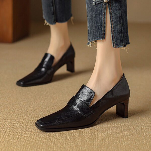 CHIKO Betine Square Toe Chunky Heels Loafers Shoes - Image 2