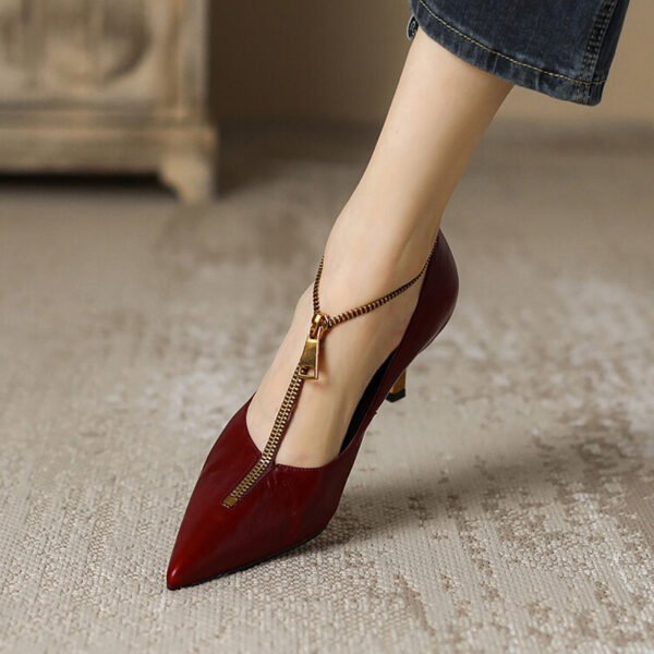 CHIKO Tabbatha Pointy Toe Stiletto T-Strap Shoes - Image 2