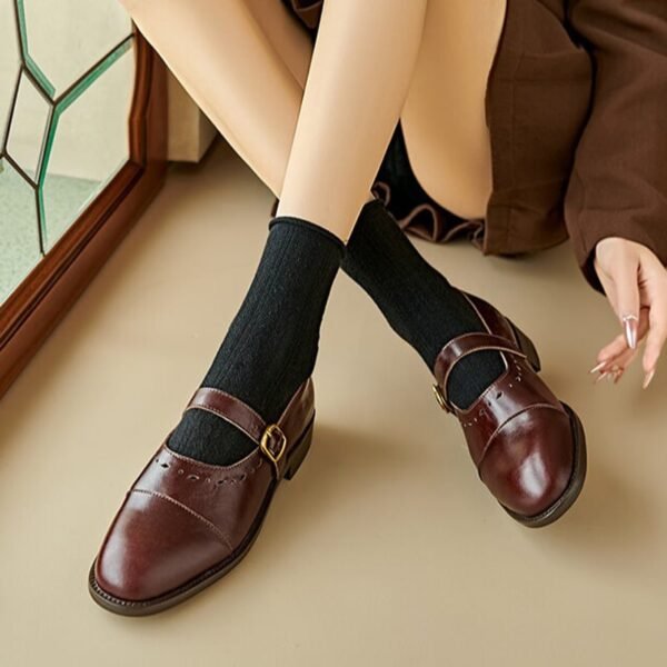 CHIKO Seda Round Toe Block Heels Mary Jane Shoes