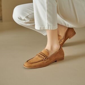 CHIKO Bibine Round Toe Block Heels Loafers Shoes