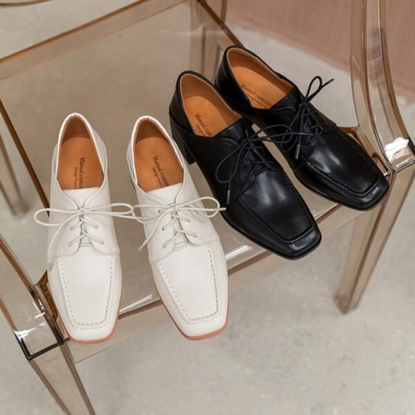 CHIKO Irune Square Toe Block Heels Oxfords Shoes - Image 2