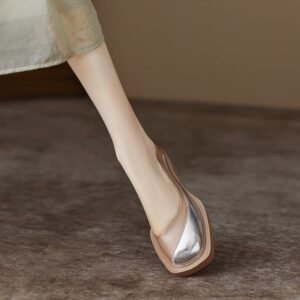 CHIKO Iragarzte Square Toe Block Heels Pumps Shoes