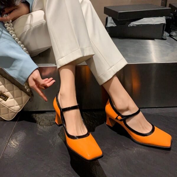 CHIKO Iciar Square Toe Block Heels Mary Jane Shoes - Image 2