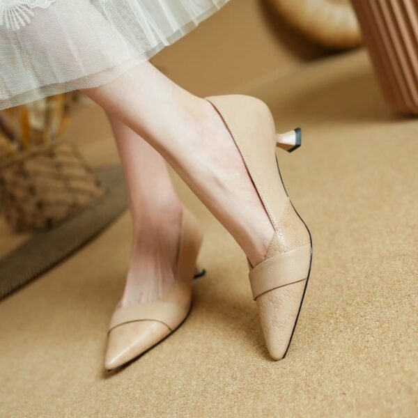 CHIKO Alodia Pointy Toe Kitten Heels Pumps Shoes - Image 2