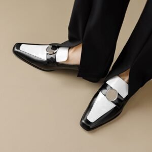 CHIKO Rewuri Square Toe Block Heels Loafers Shoes