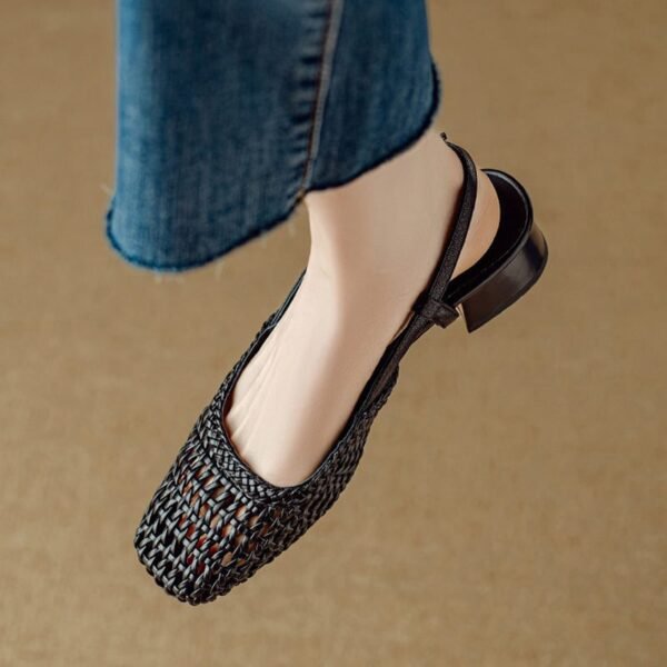CHIKO Shakia Square Toe Block Heels Slingback Shoes