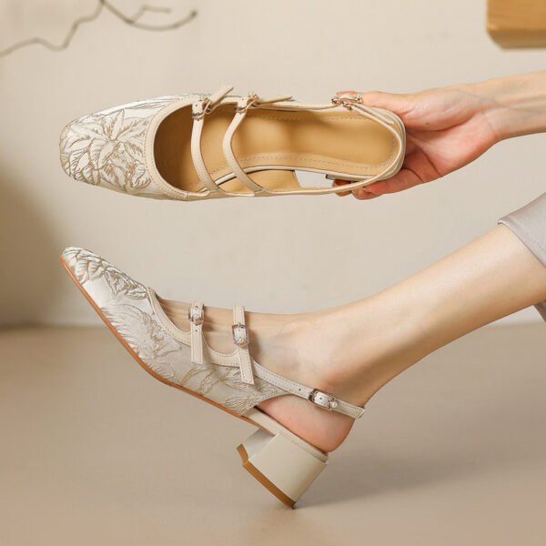 CHIKO Caryn Square Toe Block Heels Slingback Shoes - Image 2