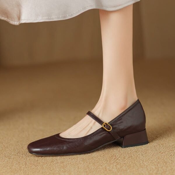 CHIKO Aldano Square Toe Block Heels Mary Jane Shoes