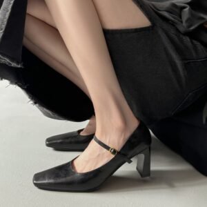 CHIKO Aldino Square Toe Chunky Heels Mary Jane Shoes