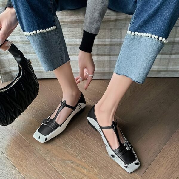 CHIKO Beraco Square Toe Block Heels T-Strap Shoes