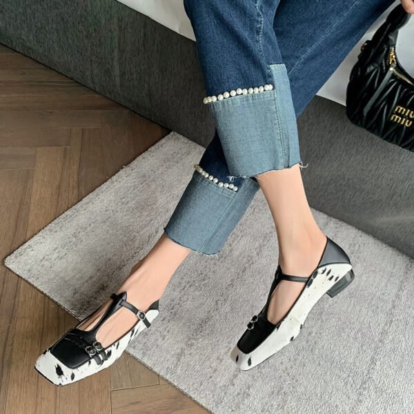 CHIKO Beraco Square Toe Block Heels T-Strap Shoes - Image 2