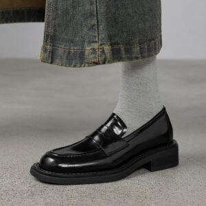 CHIKO Mael Round Toe Block Heels Loafers Shoes