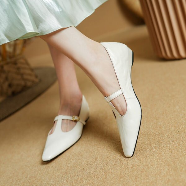 CHIKO Juliana Pointy Toe Wedge T-Strap Shoes - Image 2