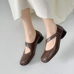 CHIKO Krystyn Round Toe Block Heels Mary Jane Shoes