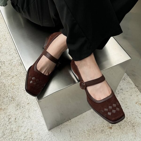 CHIKO Hester Square Toe Block Heels Mary Jane Shoes