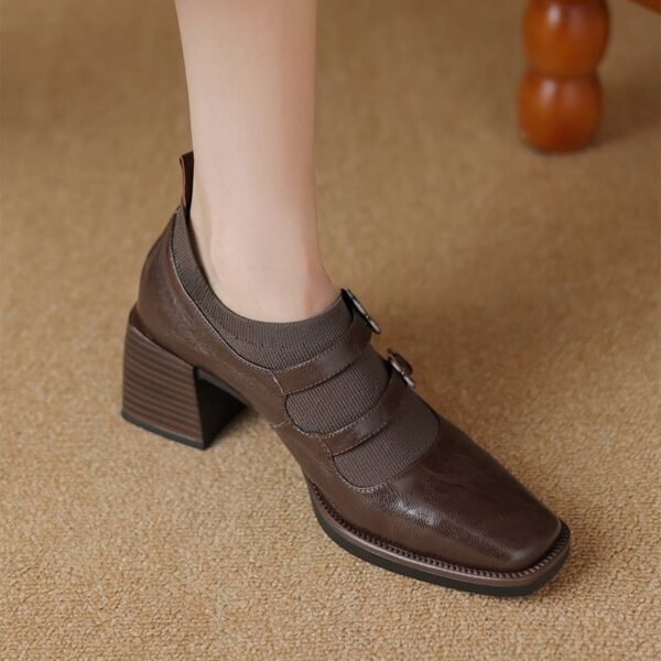 CHIKO Karia Square Toe Block Heels Pumps Shoes