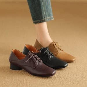 CHIKO Brandi Square Toe Block Heels Oxfords Shoes