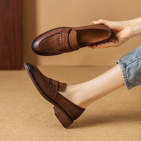 CHIKO Kathrina Round Toe Block Heels Loafers Shoes