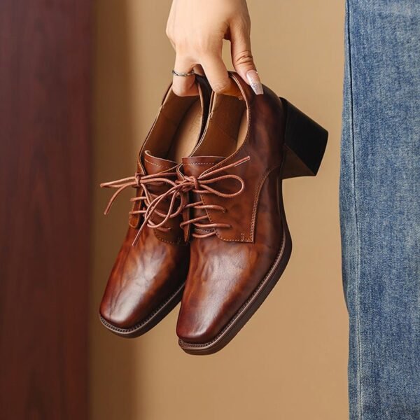CHIKO Aleena Square Toe Block Heels Oxfords Shoes