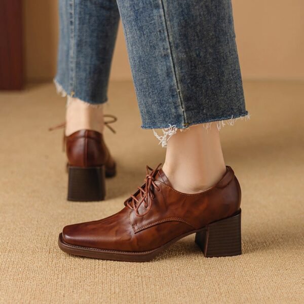 CHIKO Aleena Square Toe Block Heels Oxfords Shoes - Image 2