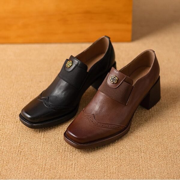 CHIKO Saffi Square Toe Block Heels Loafers Shoes - Image 2