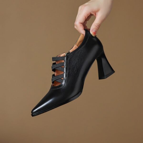 CHIKO Kara Pointy Toe Chunky Heels Pumps Shoes