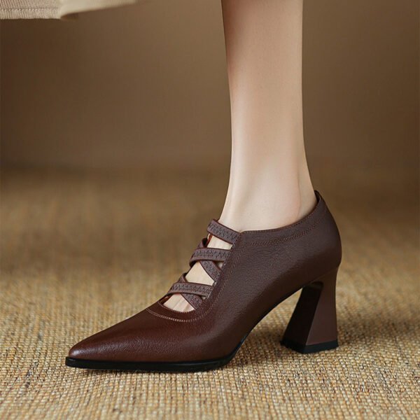 CHIKO Kara Pointy Toe Chunky Heels Pumps Shoes - Image 2