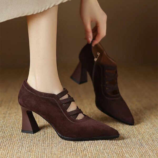 CHIKO Karah Pointy Toe Chunky Heels Pumps Shoes