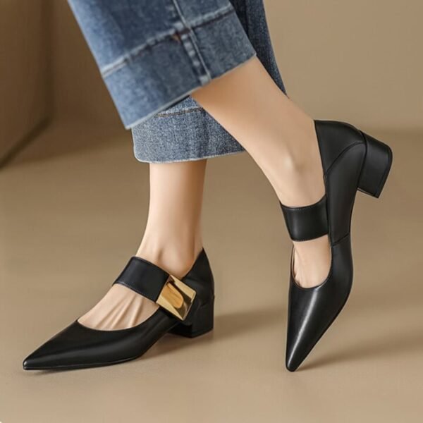 CHIKO Scyler Pointy Toe Block Heels Mary Jane Shoes - Image 2
