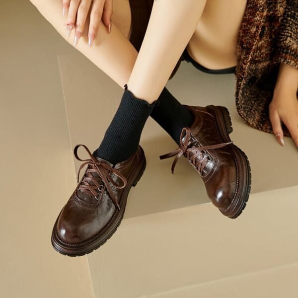 CHIKO Tryne Round Toe Block Heels Oxfords Shoes