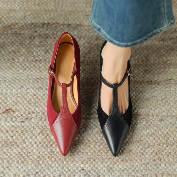 CHIKO Izaskum Pointy Toe Stiletto T-Strap Shoes