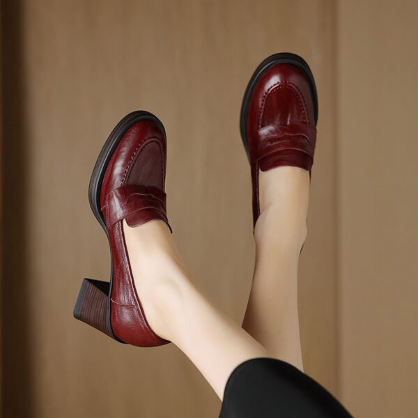 CHIKO Palba Round Toe Block Heels Loafers Shoes - Image 2