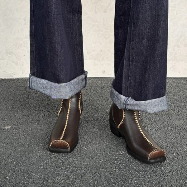 CHIKO Lucine Square Toe Block Heels Ankle Boots