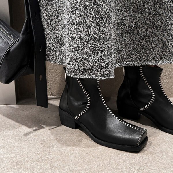 CHIKO Lucine Square Toe Block Heels Ankle Boots - Image 2