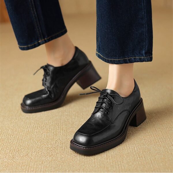 CHIKO Lore Square Toe Block Heels Oxfords Shoes